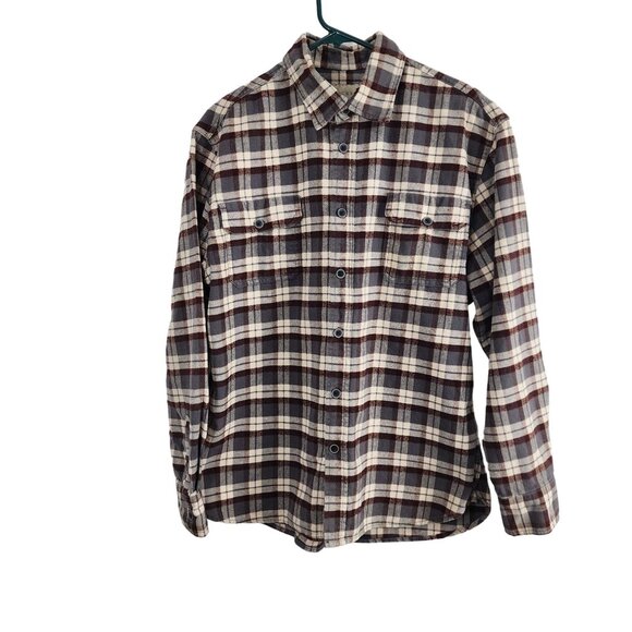 Jachs Other - JACHS Mens Large Plaid Flannel Shirt Brown & Gray Button-Down Long Sleeve 100% C